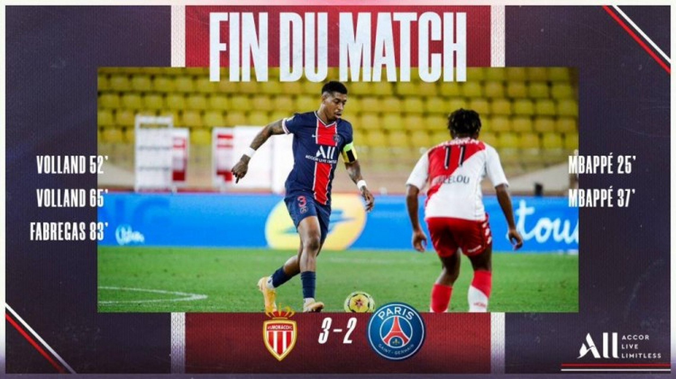 摩纳哥客场逆转获胜，追赶法甲前几名球队